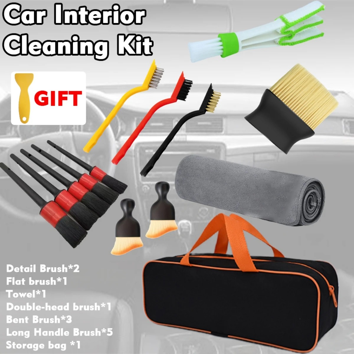 Dirt Brush Interior - Kit de brosses de nettoyage de