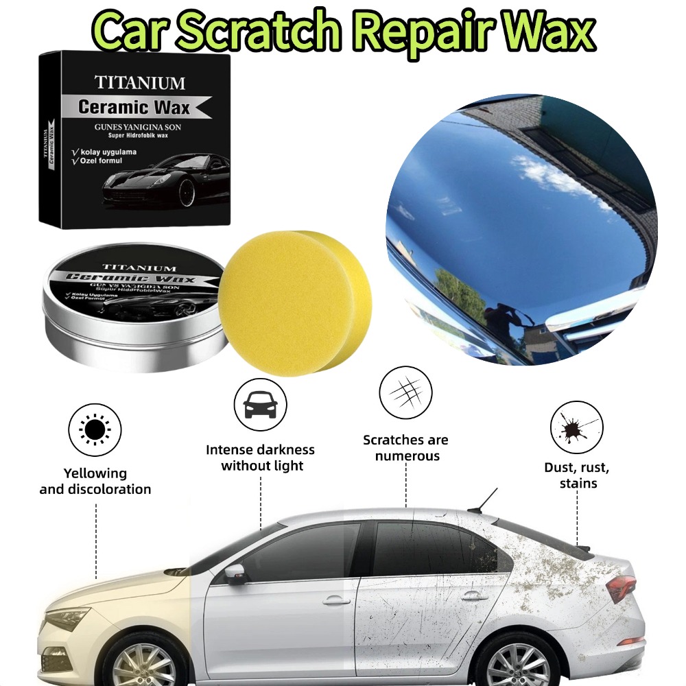 Car Wax Ceramic Coating - Cire céramique au titane 100g, pâte