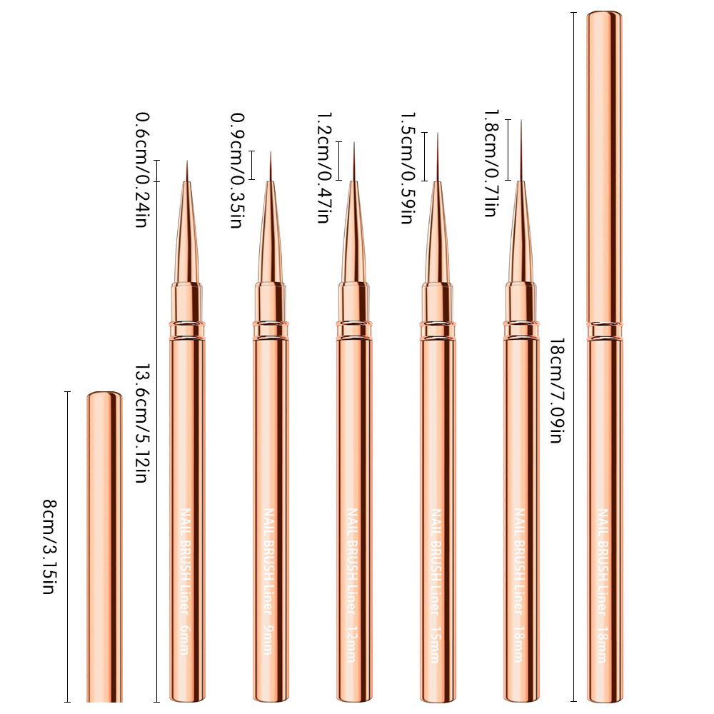 Detailing Brush Set - Ensemble de pinceaux pour nail art,
