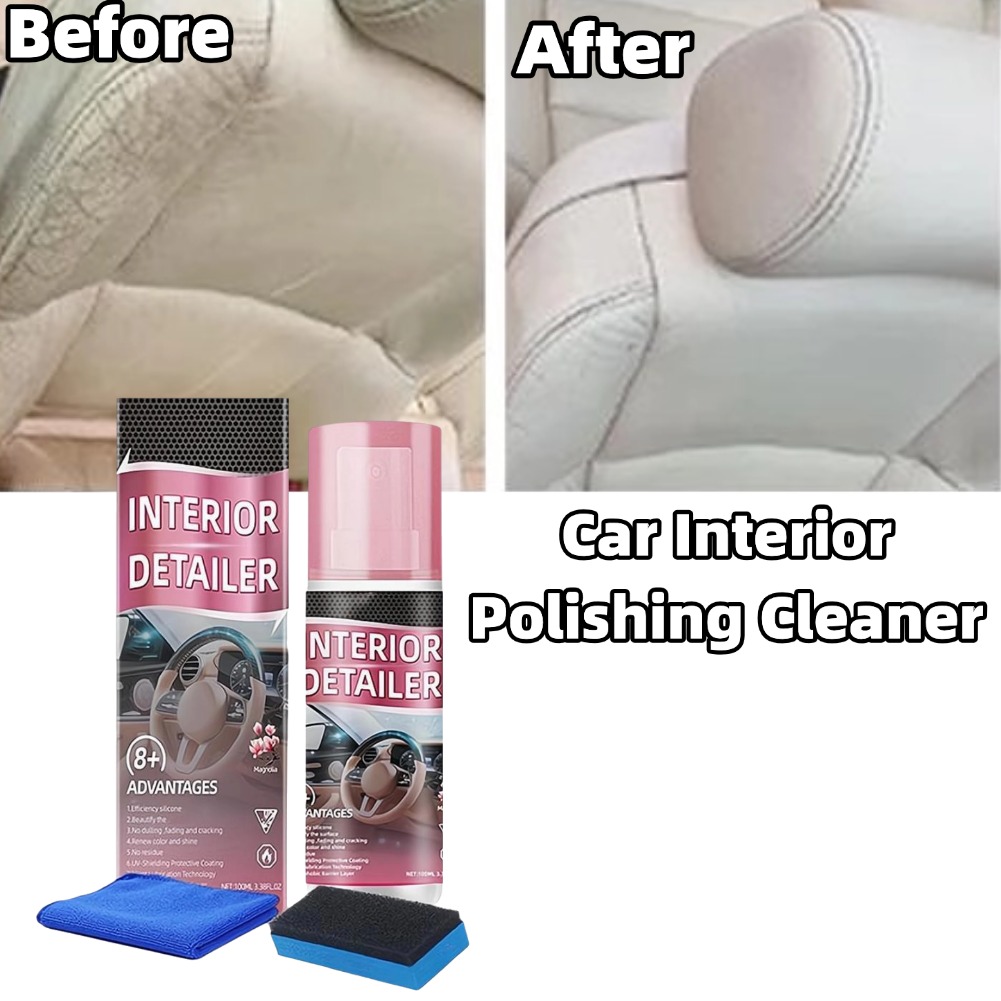 Leather Cleaner Interior - Nettoyant polissant pour l'intérieur des voitures,