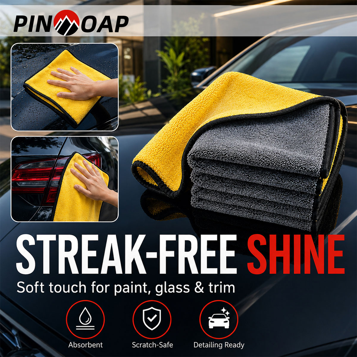 PINMOAP – chiffon de nettoyage - Microfiber Towel Detailing avis et prix