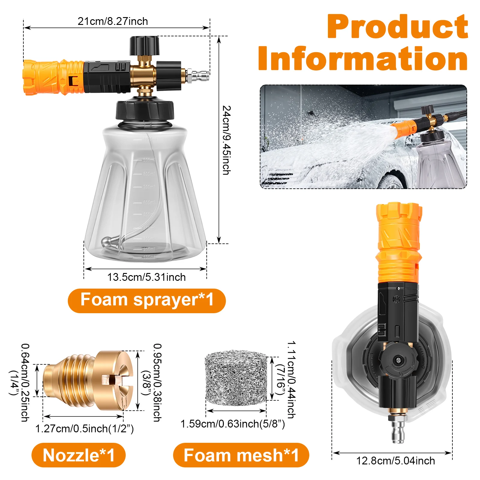 Canon à mousse pour nettoyeur  - Foam Cannon Car Wash avis et prix